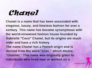 what does the name chanel mean|chanel name origin.